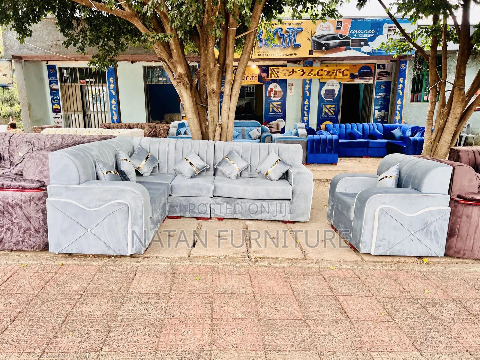 Sofa L- Shape Full Set Made of Maleda Foam Extra Hd#1 Qualit