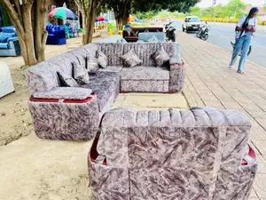 Photo - Sofa Full Set L-Shaped Corner Sofa Made of Wooden Material