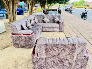 Sofa Full Set L-Shaped Corner Sofa Made of Wooden Material