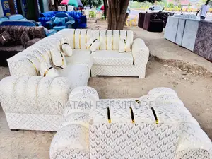 Photo - ሶፋ ሙሉ L- Shape Corner Maleda #Hd 1quality Made of Wooden Mat