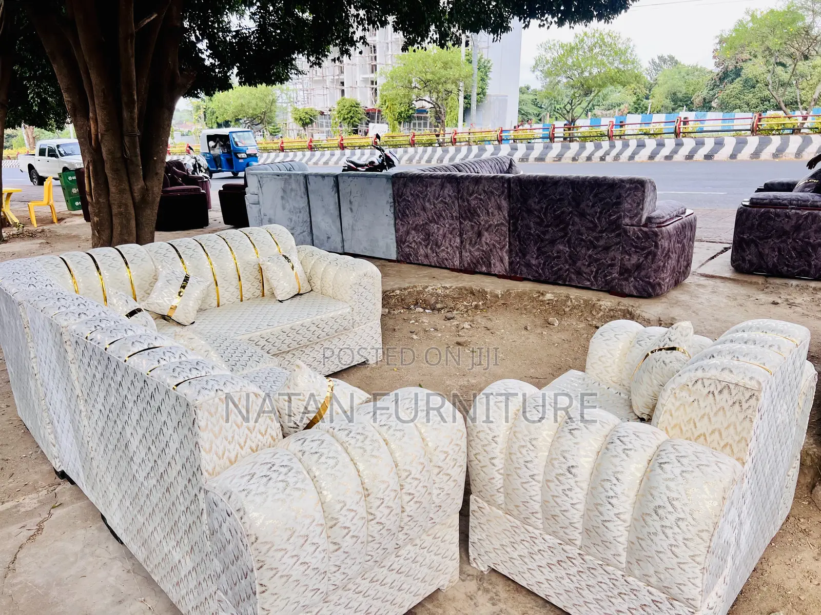 ሶፋ ሙሉ L- Shape Corner Maleda #Hd 1quality Made of Wooden Mat