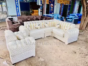 ሶፋ ሙሉ L- Shape Corner Maleda #Hd 1quality Made of Wooden Mat