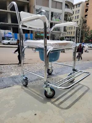 Photo - Toilet Chair,Three-in-One Care Chair for Elderly, 4wd Brake