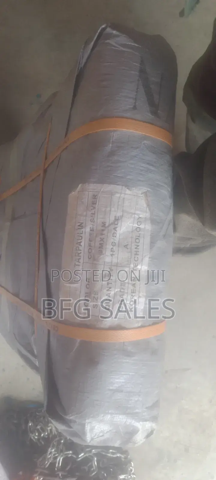 9x11m Tarpaulin Coffee/Silver (ሸራ)-Korea