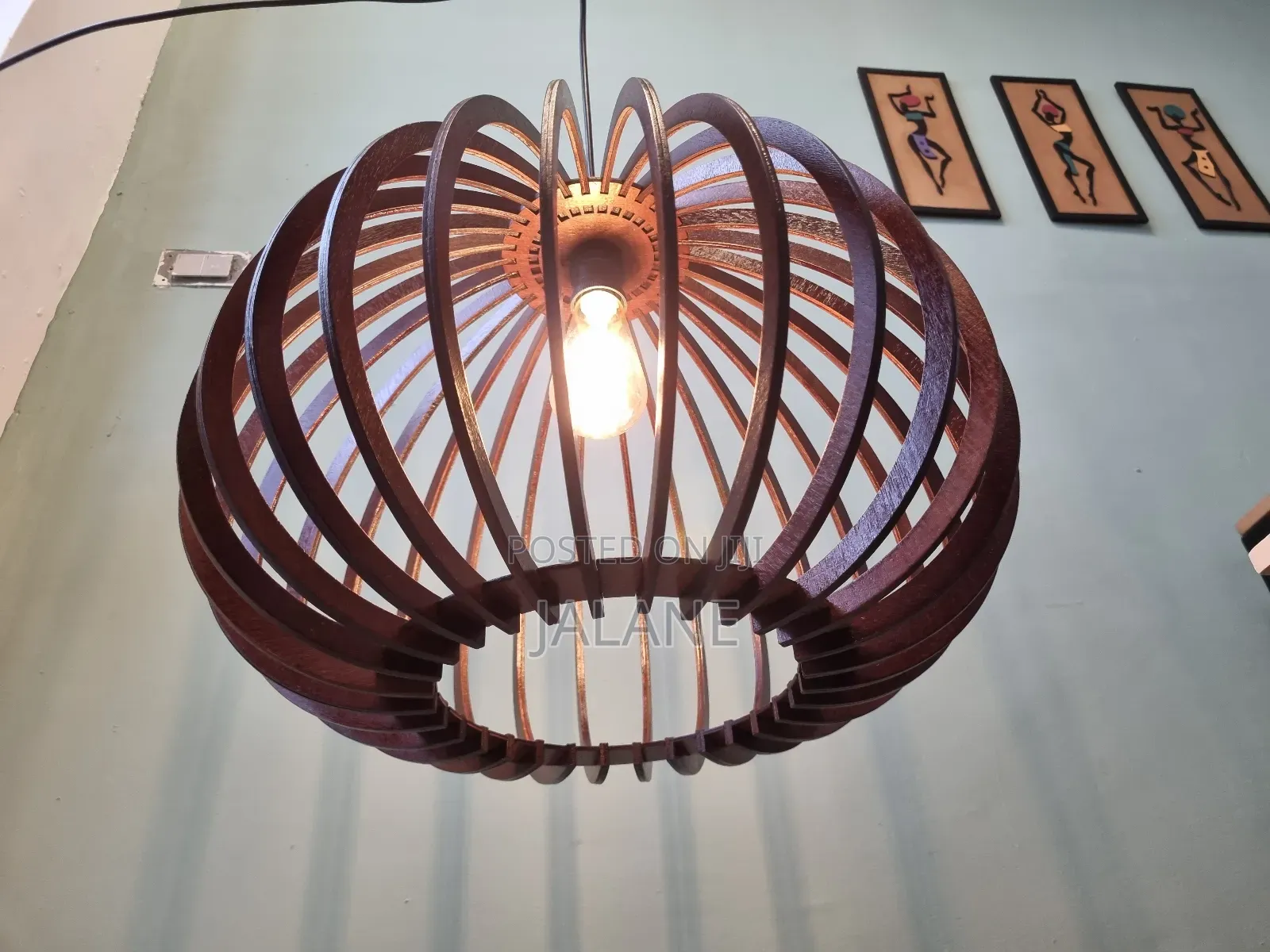 Modern Pendant Light, Made of Wood