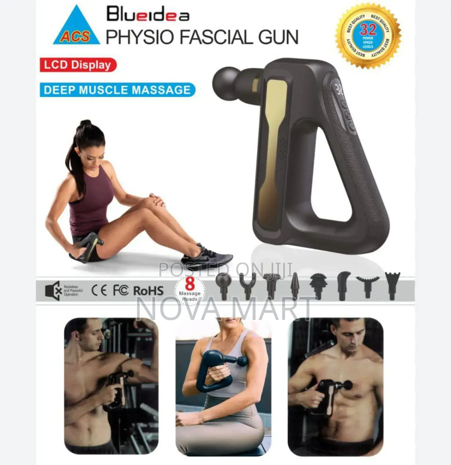 8in1 Blueidea Fascial Gun Massager