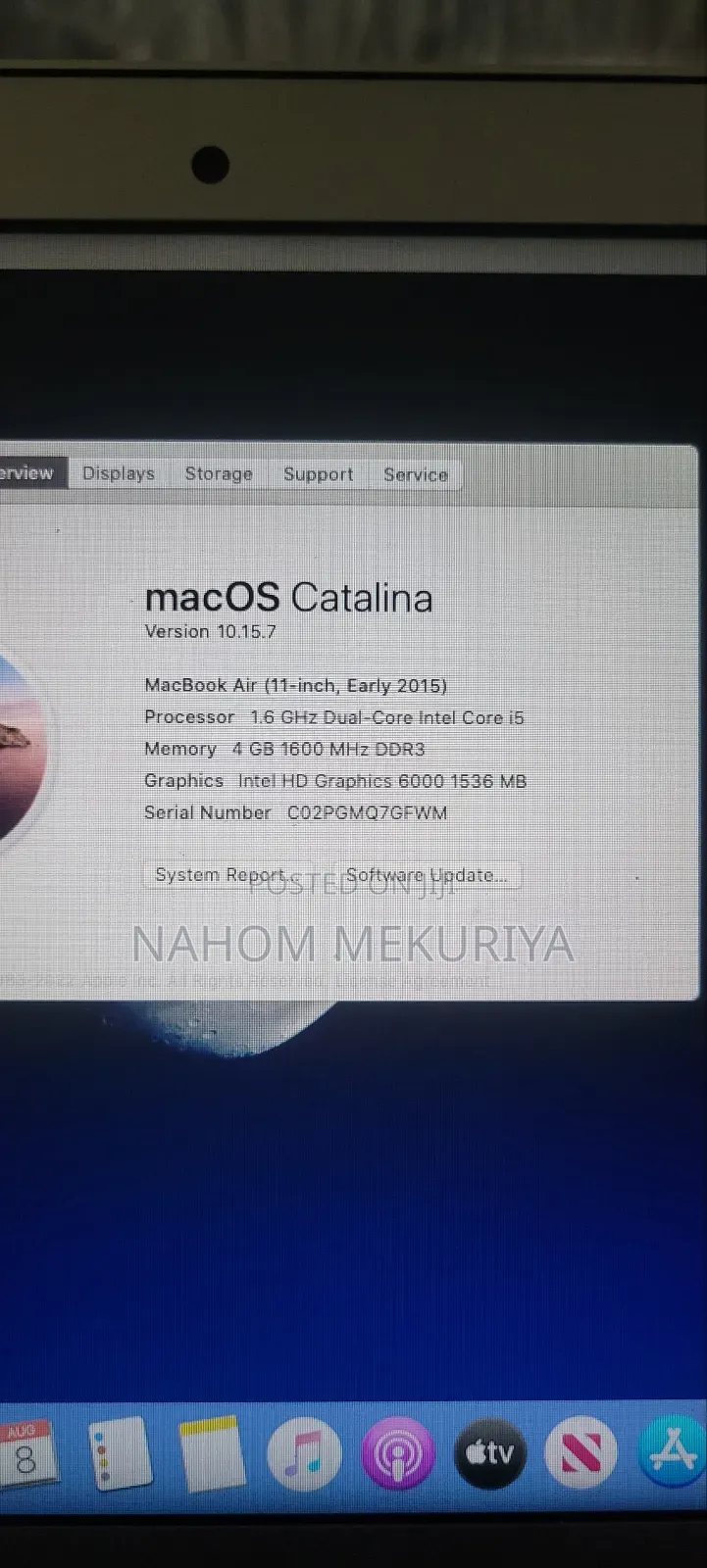 Laptop Apple MacBook Air 2015 4GB Intel Core I5 SSD 128GB