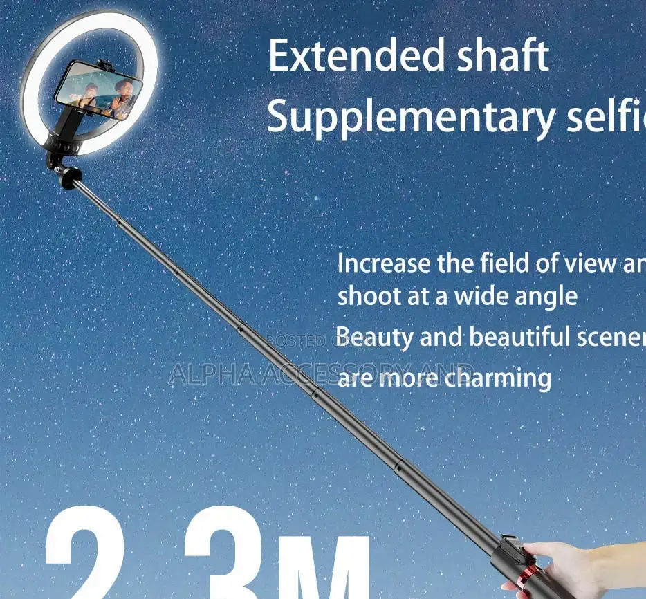 P225-Q All in One Chargeable Ring Light Selfie Stick Tripod