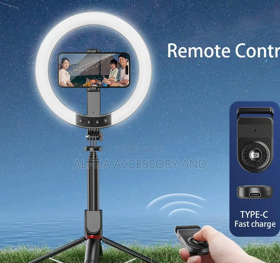 P225-Q All in One Chargeable Ring Light Selfie Stick Tripod