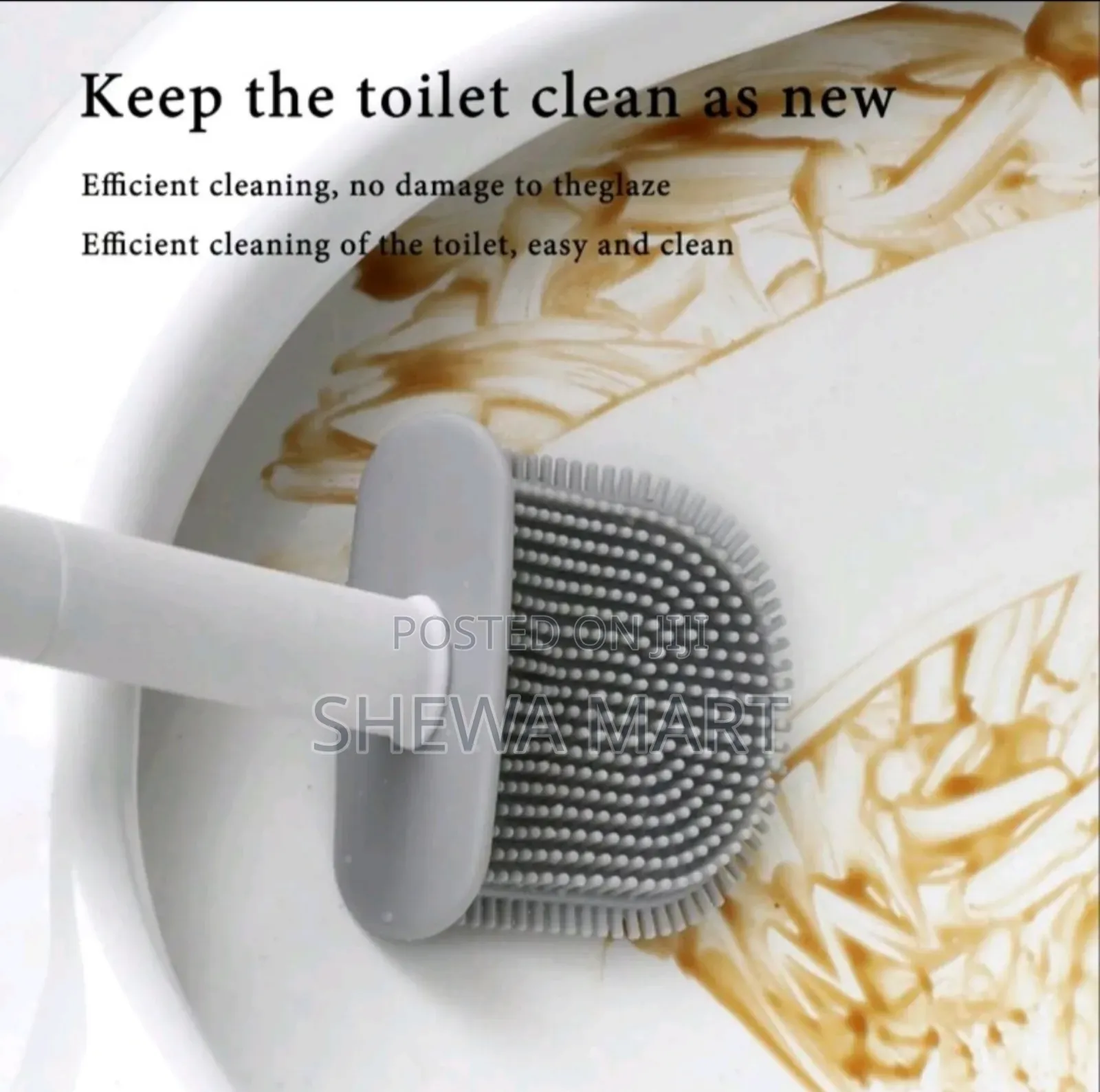 Soft Gel Toilet Brush, Detachable Long Handle