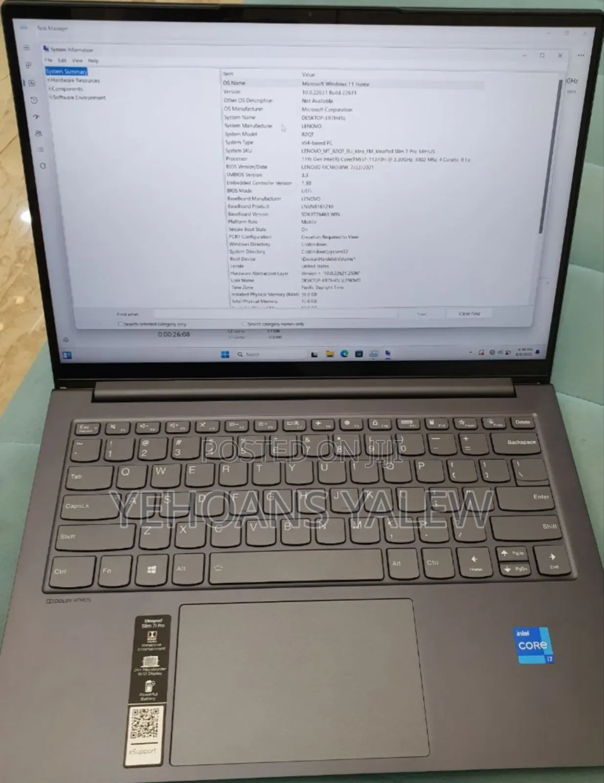 New Laptop Lenovo 16GB Intel Core I7 SSD 512GB
