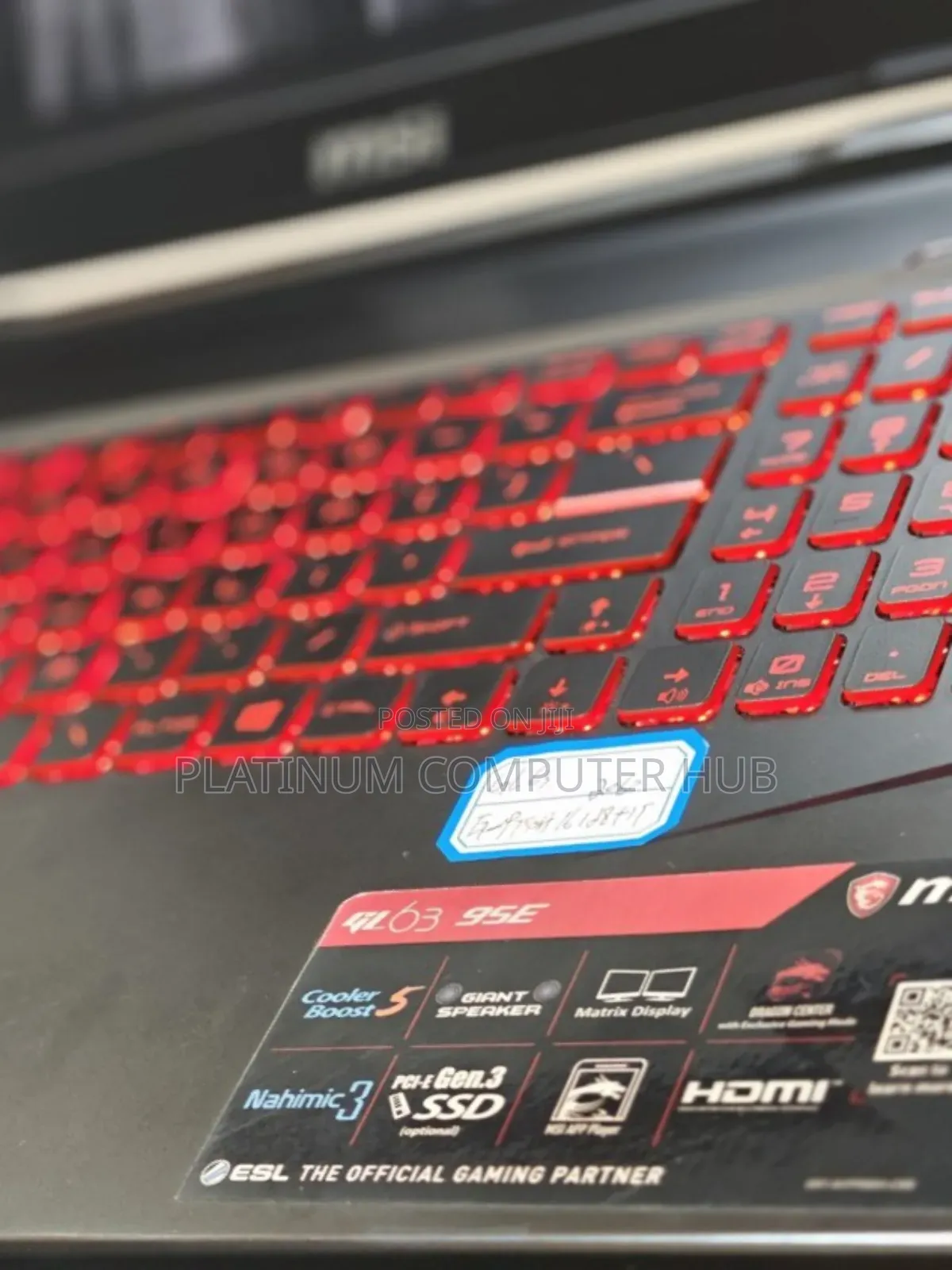 New Laptop MSI GL63 8RC 16GB Intel Core I7 HDD+SSD 1.5T