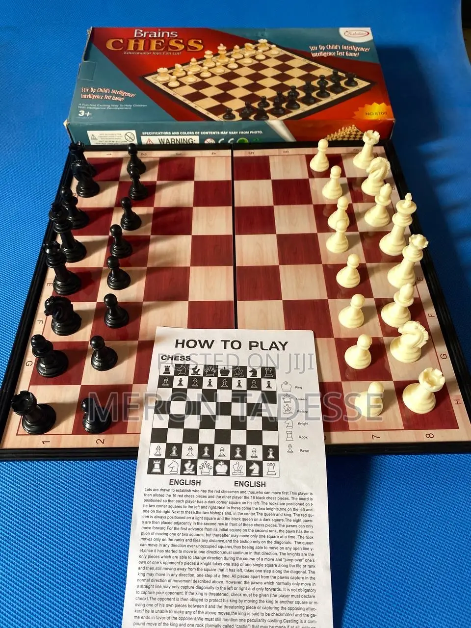 Non - Magnetic Foldable Chessboard ታጣፊ ቼዝቦርድ 33cm X 33cm