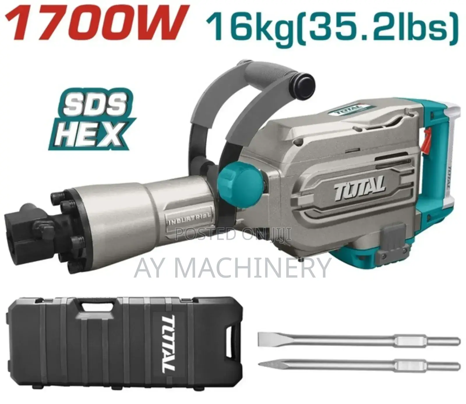 Total Jackhammer Demolition Breaker 1700w Industrial