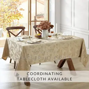 Photo - Luxury Fabric Table Cloths With Strong Vinyl Pad Underneath
