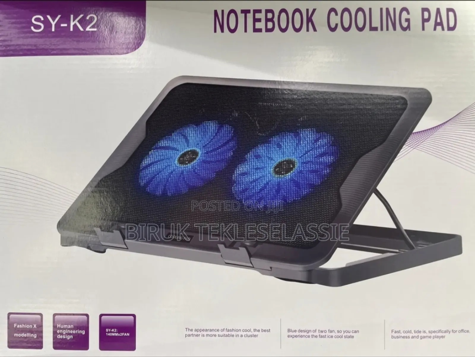 Sy-k2 Laptop Dual Cooling Pad Adjustable Stand