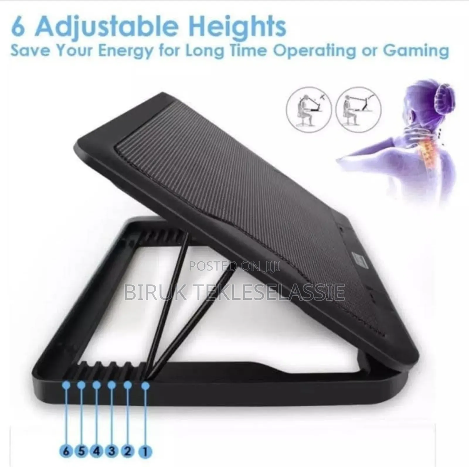 Sy-k2 Laptop Dual Cooling Pad Adjustable Stand
