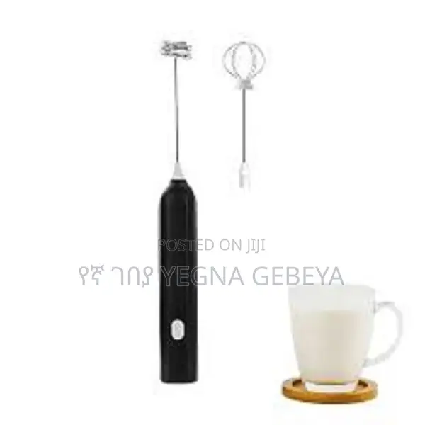 Usb Electric Milk Coffee Frother Foam Maker 2 Whisk Heads