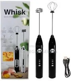 Usb Electric Milk Coffee Frother Foam Maker 2 Whisk Heads