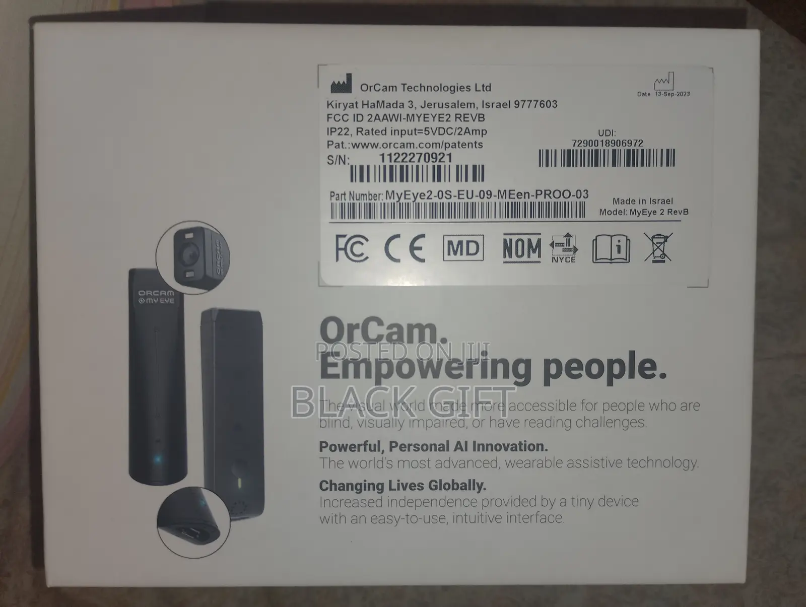 Orcam Myeye 2 –Ai Wearable Assistive Device for the Visually