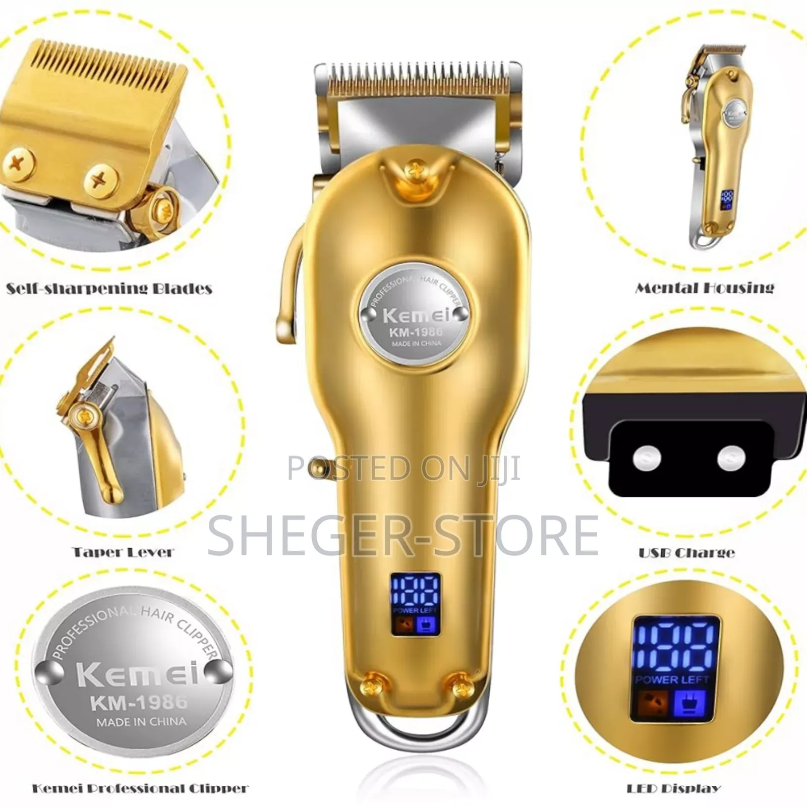 Kemei Professional Hair Clipper(Free Delivery Included)