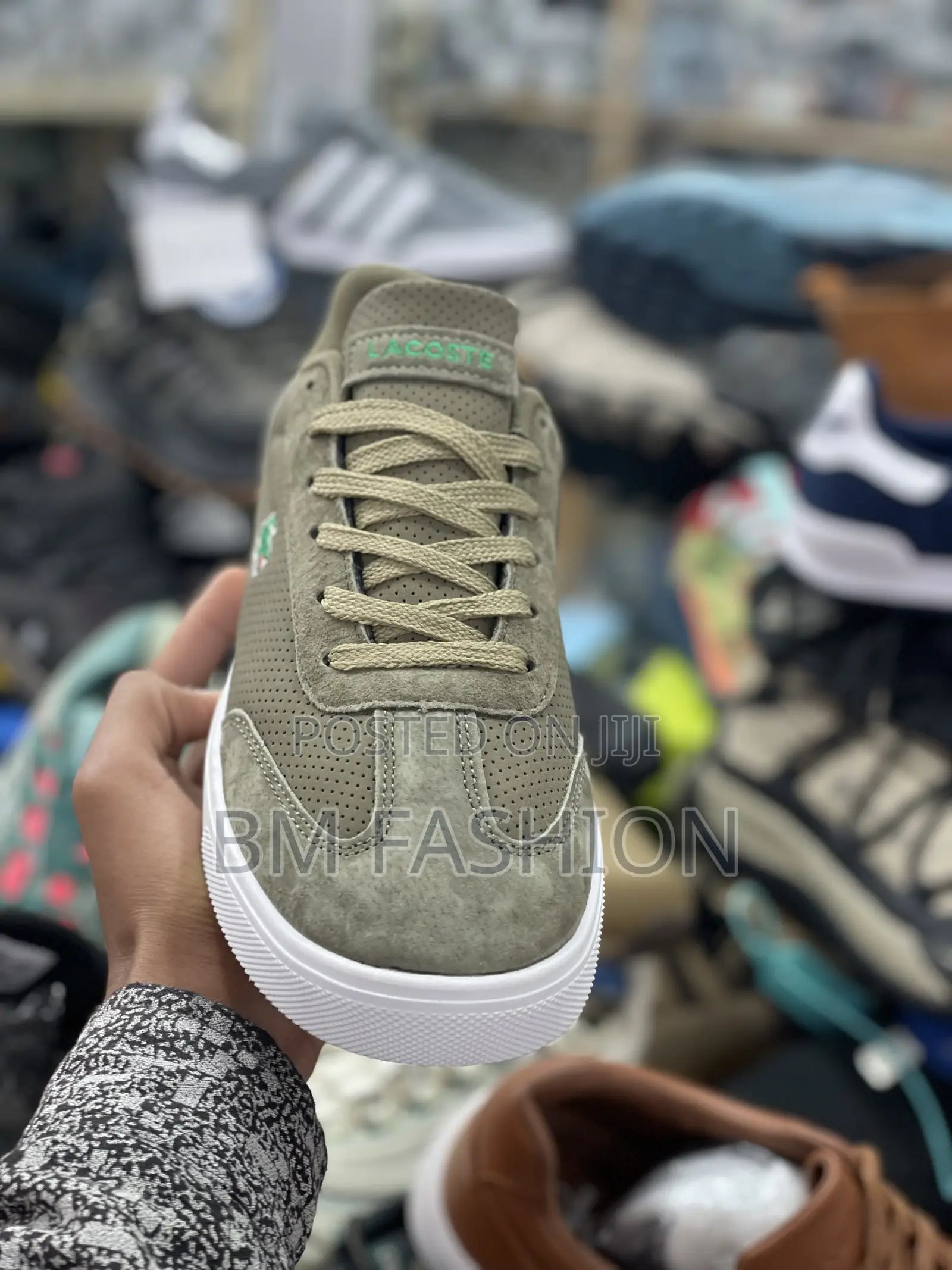 Lacoste Flat Green Suede Fashions