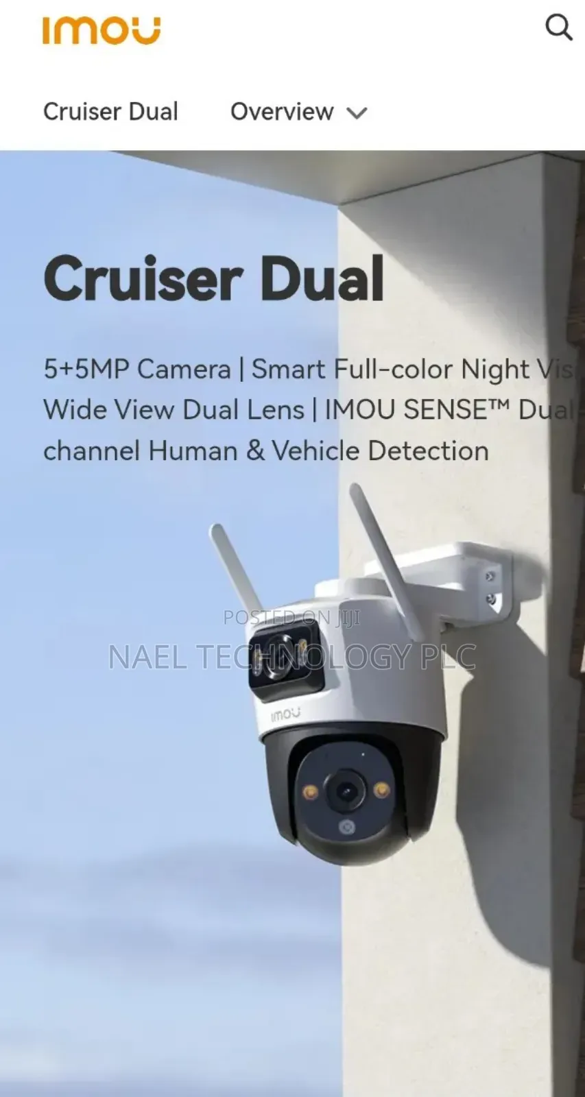 Outdoor: Imou Cruiser Dual Lenses, 6mp, 128gb, and Installation.