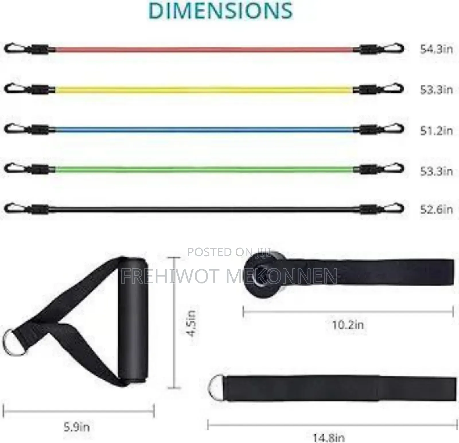 Sky-Touch Portable Exercise 11pcs Resistance Band Set