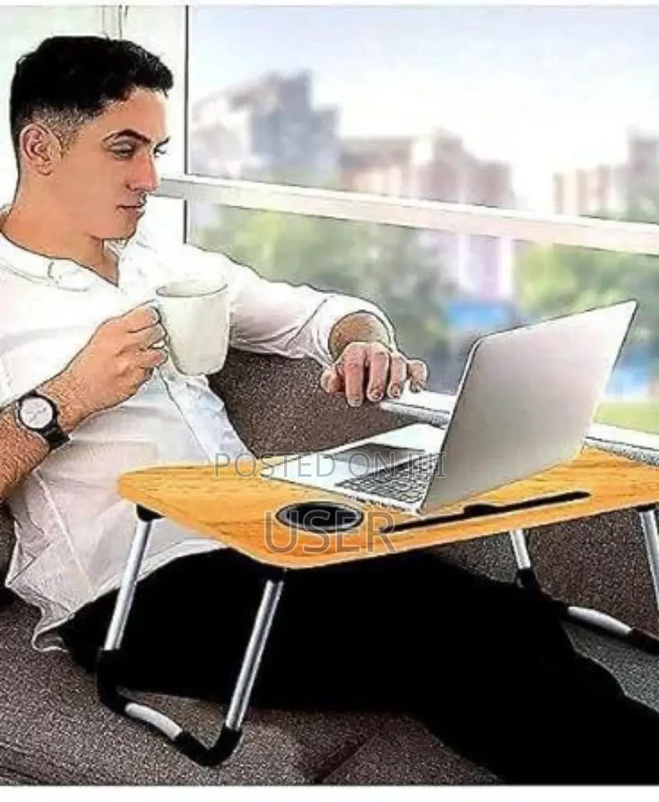 Laptop Table With Cup Holder
 High Quality !!