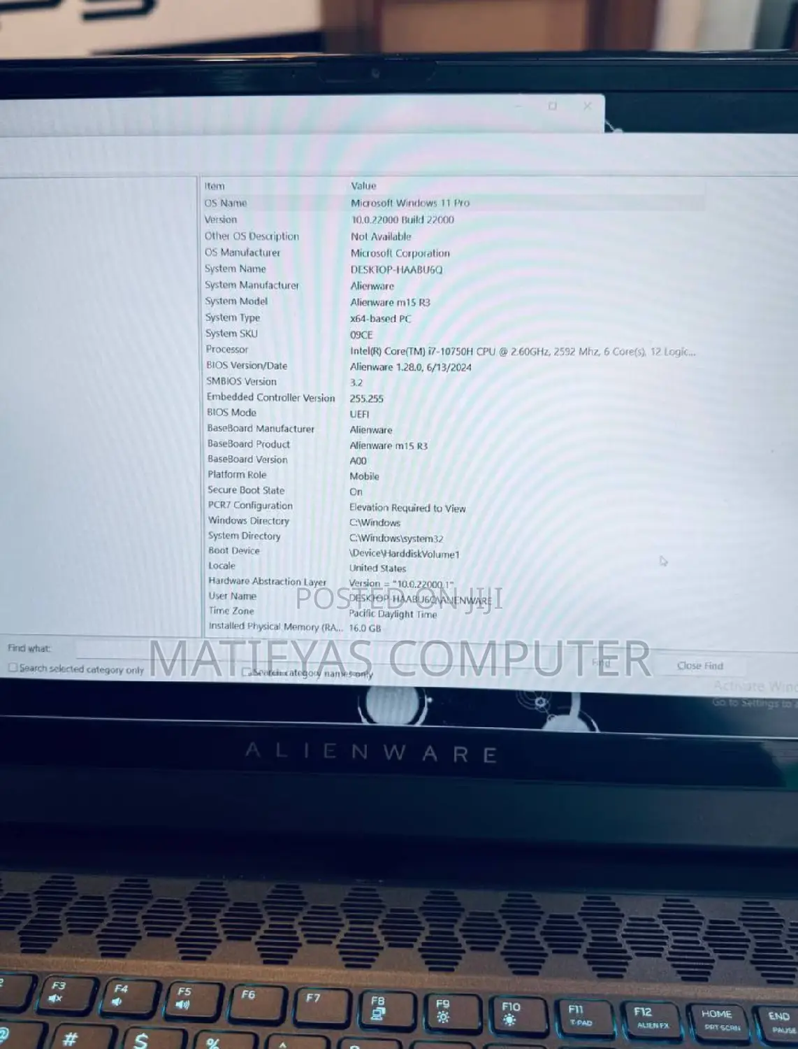 New Laptop Alienware M15 R3 16GB Intel Core I7 SSD 512GB
