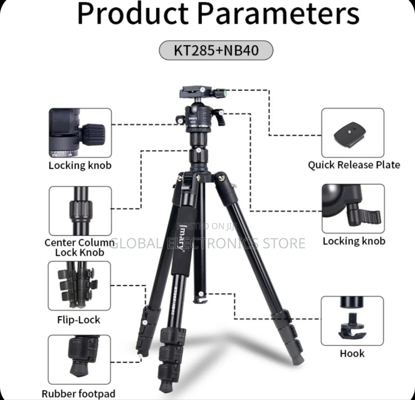 Jmary 1.64m 2-in-1 Tripod With Panoramic Ball Head