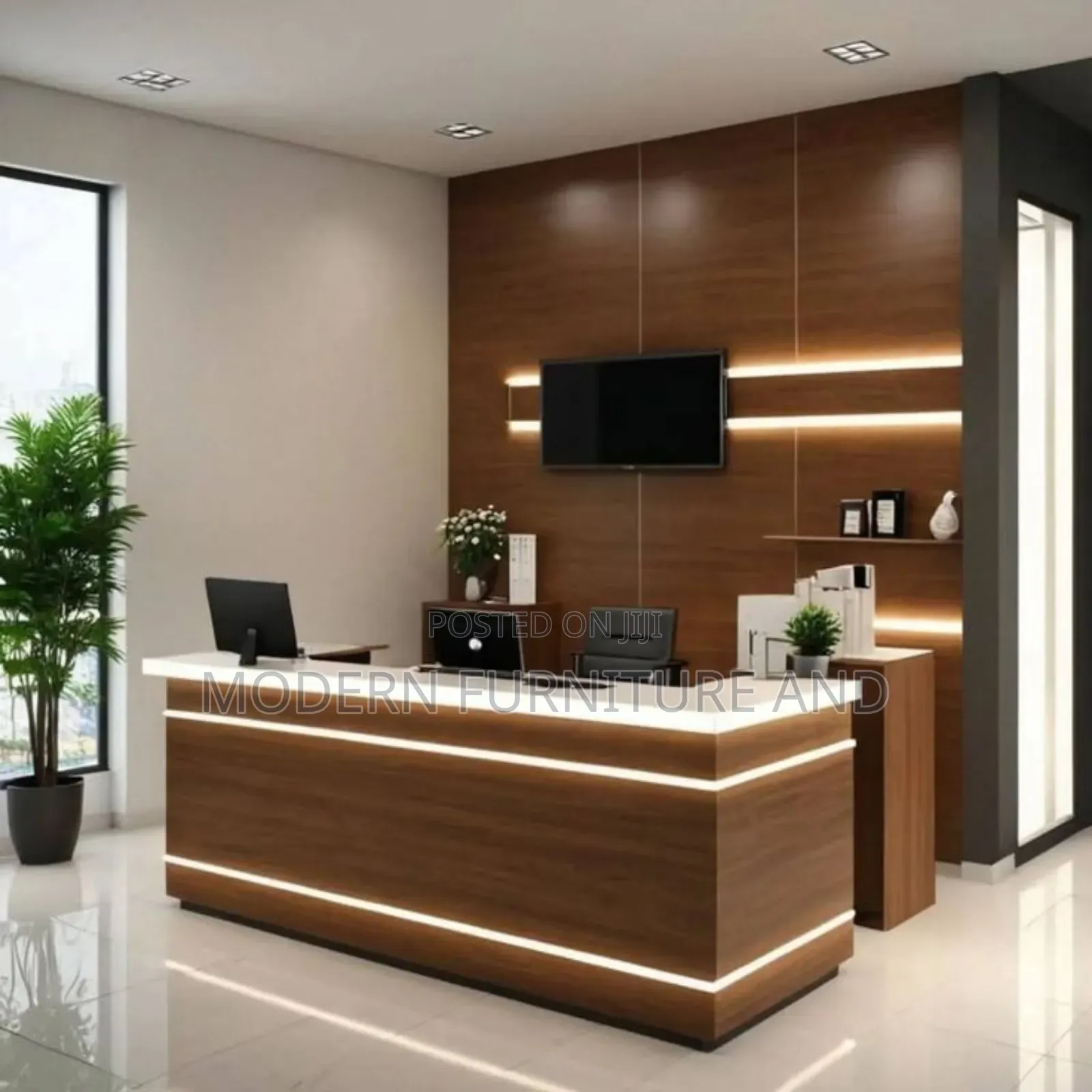 Charming Reception Desk: Stylish Functional Solution