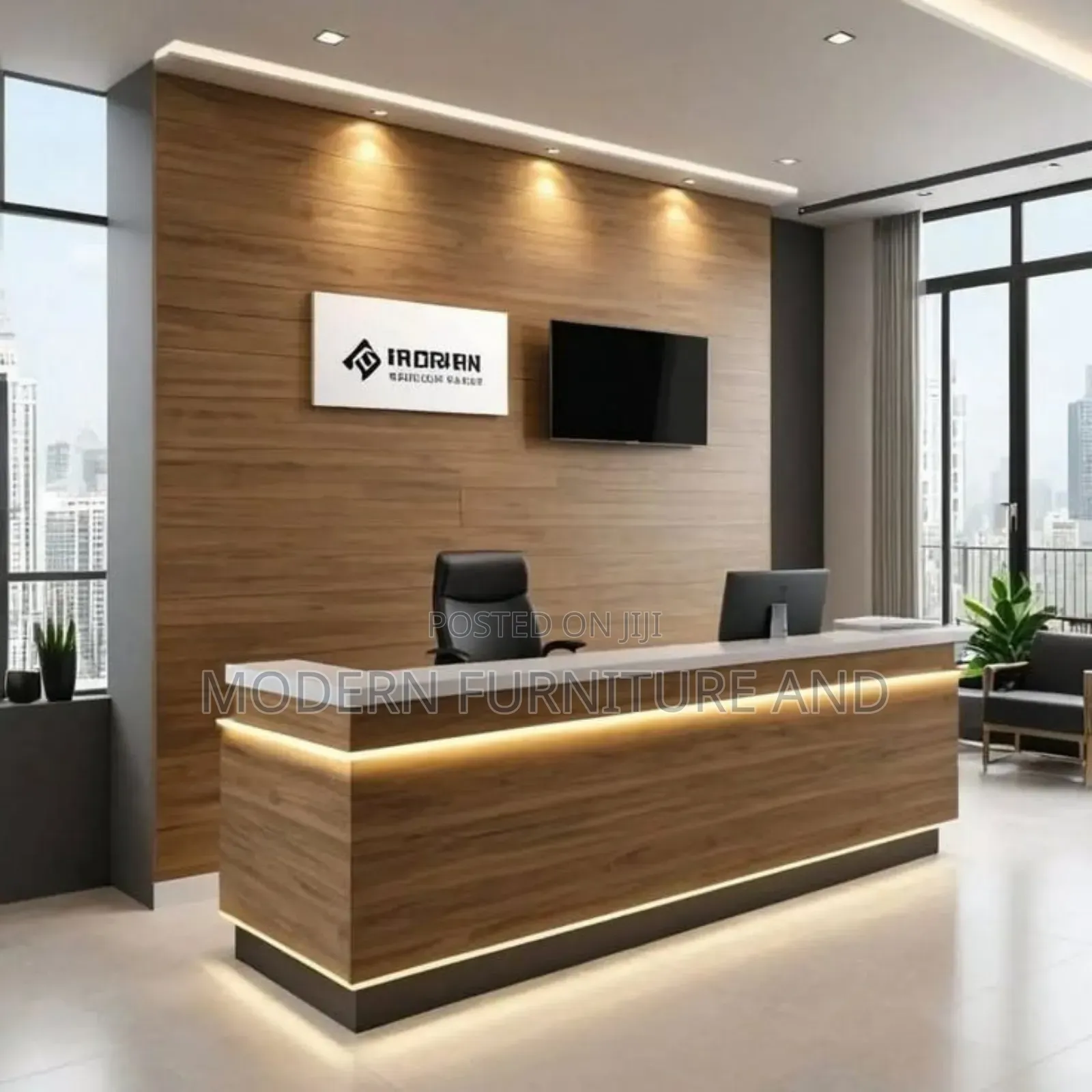 Charming Reception Desk: Stylish Functional Solution