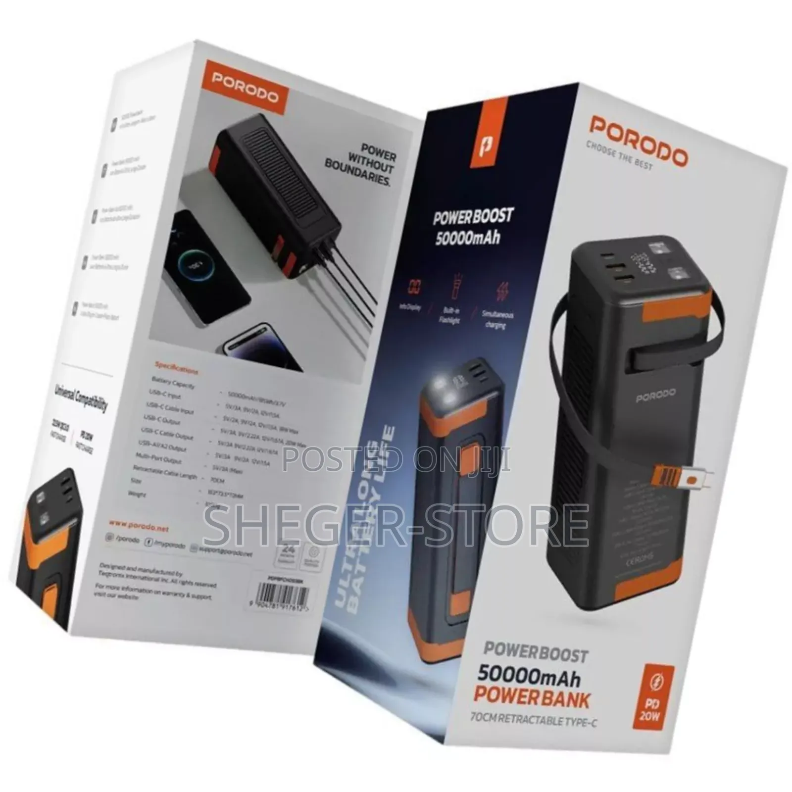 Porodo Powerboost 50000mah Powerbank(Free Delivery Included