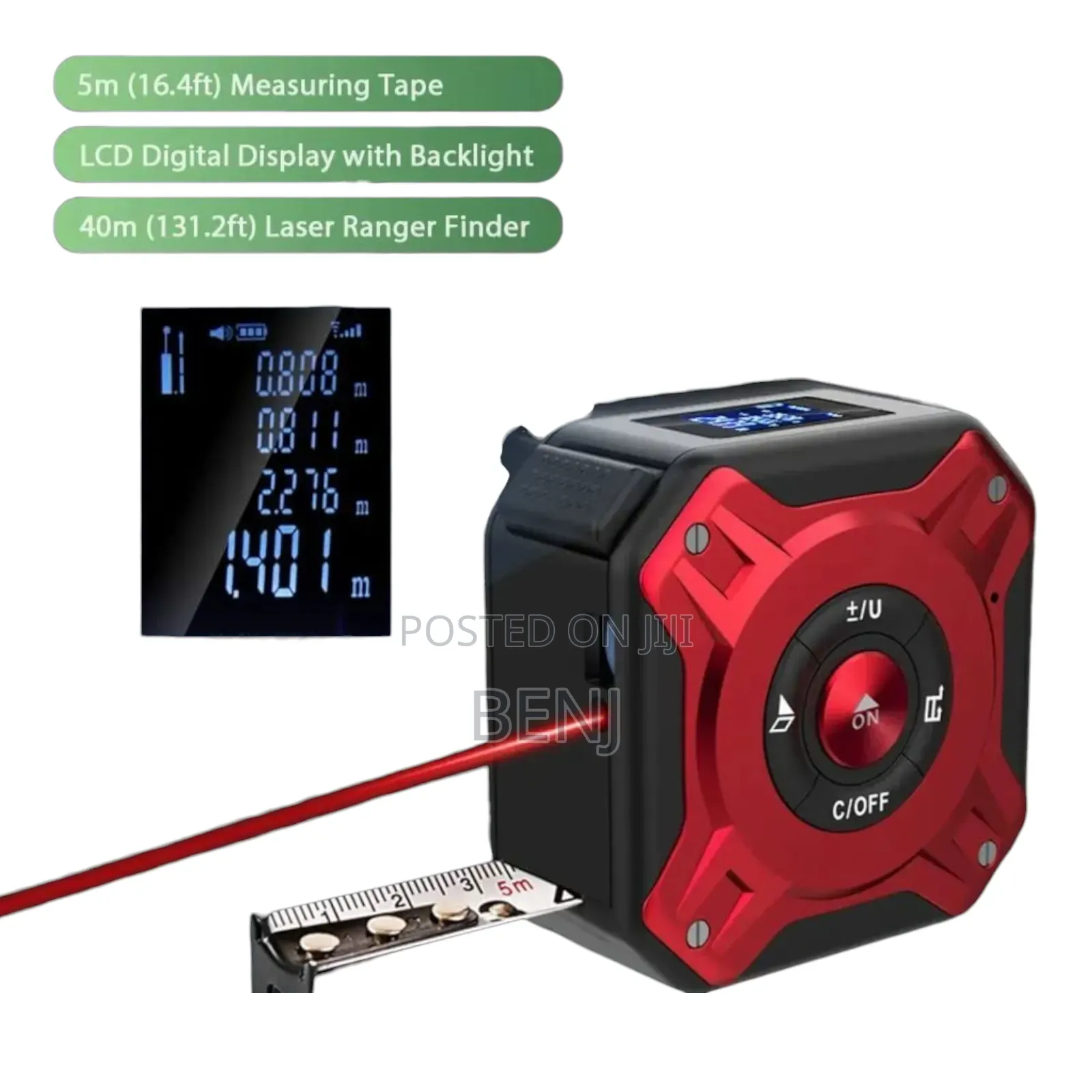 Rechargable Laser Range 40m Measuring Tape 5m | Area Finder
