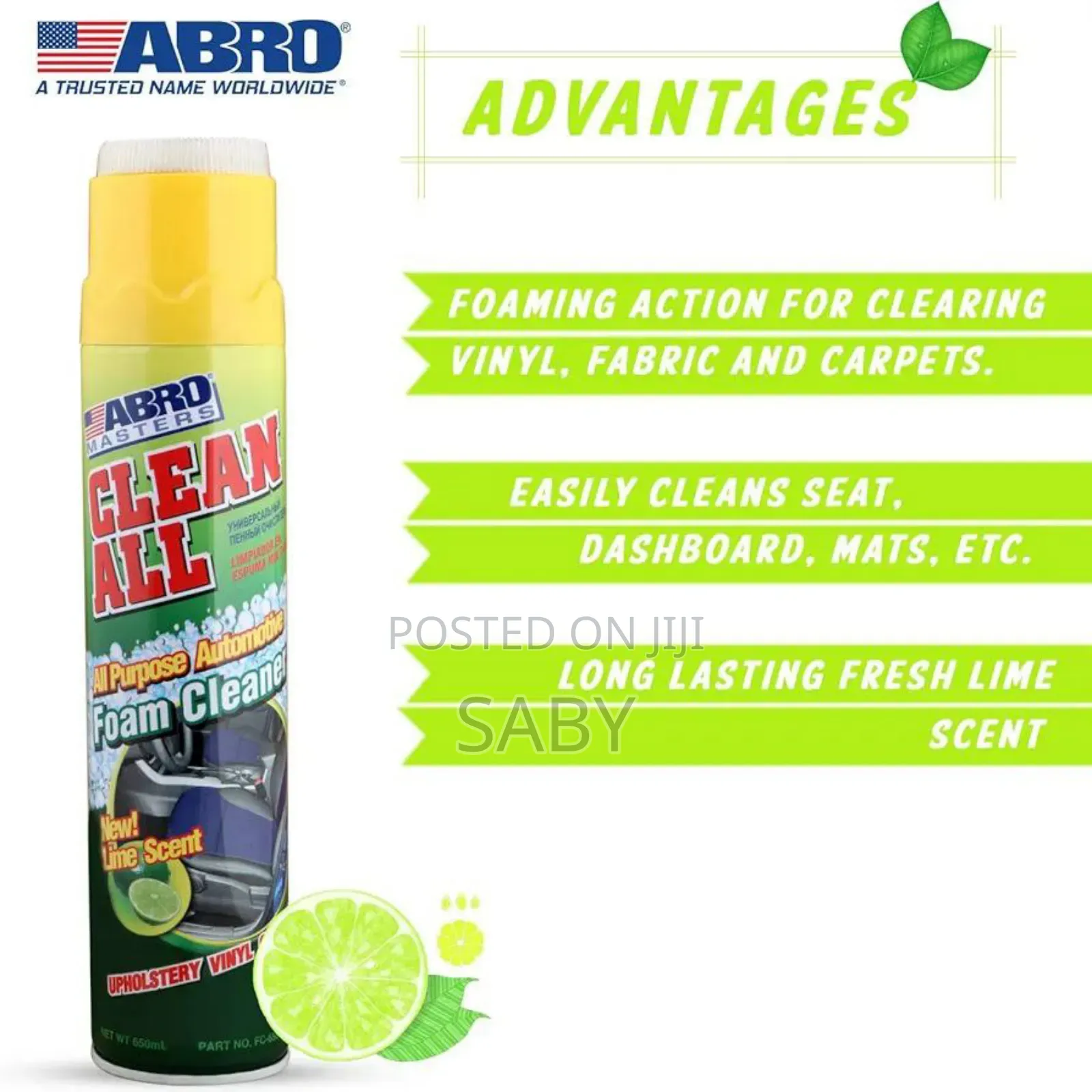 Abro Masters Clean All-Purpose Automotive Foam Cleaner
