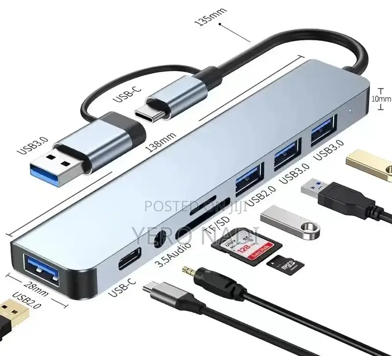 8-in-2 Multi-Functional Usb Hub