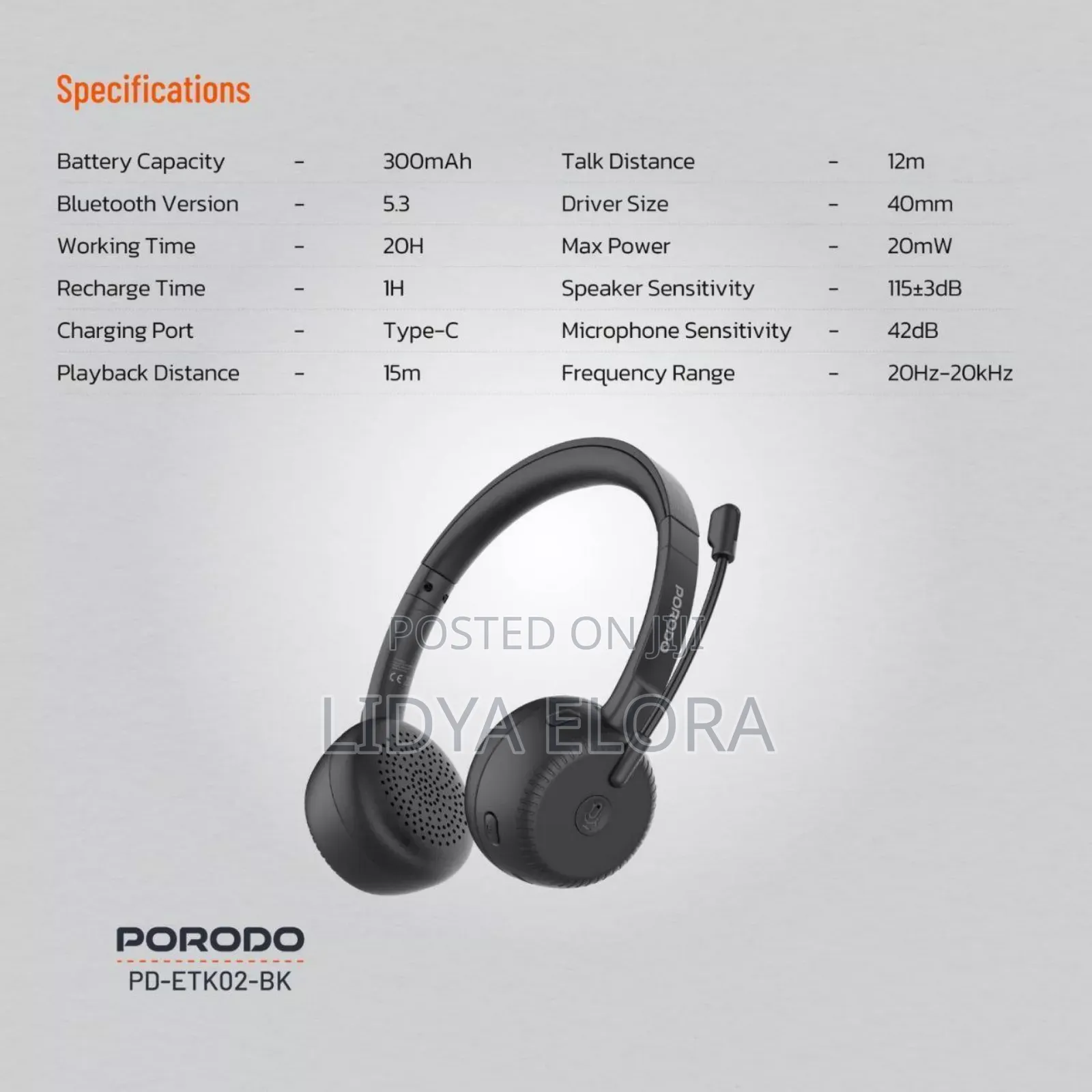 Porodo Office Wireless Headset