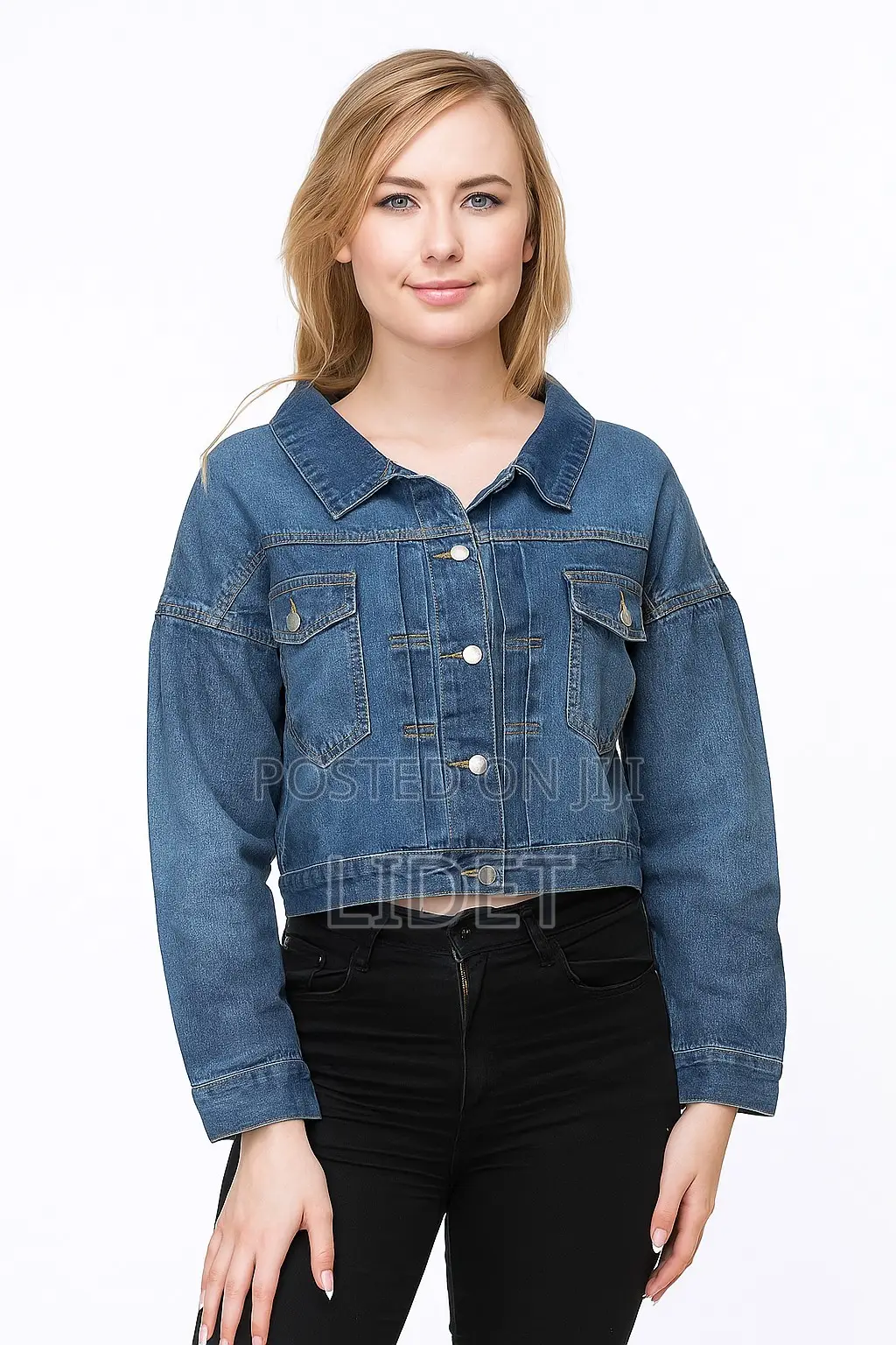 Blue Crop Jeans Jacket
