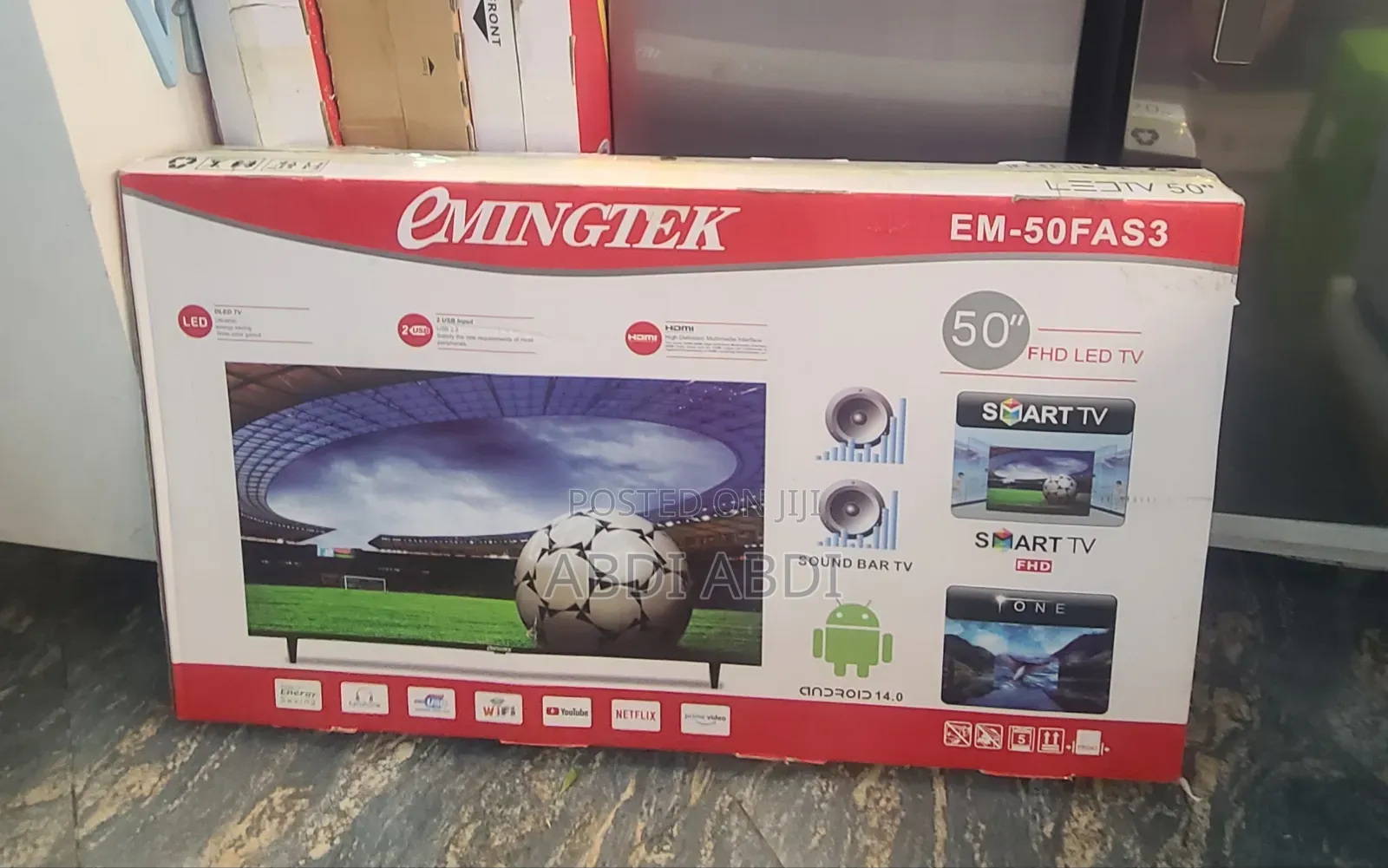 Emingtek Tv 50 Inch Smart Framless Sigl Screan