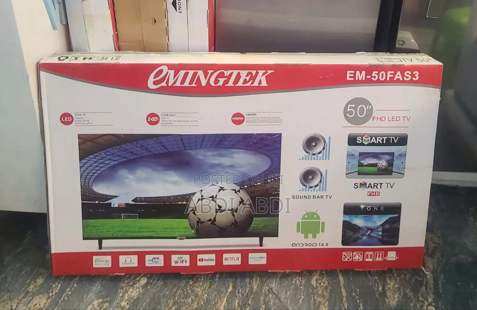 Emingtek Tv 50 Inch Smart Framless Sigl Screan
