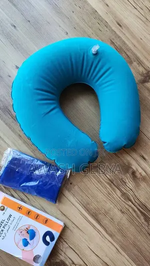 Photo - Inflatable Travel Neck Pillow Velvet Texture