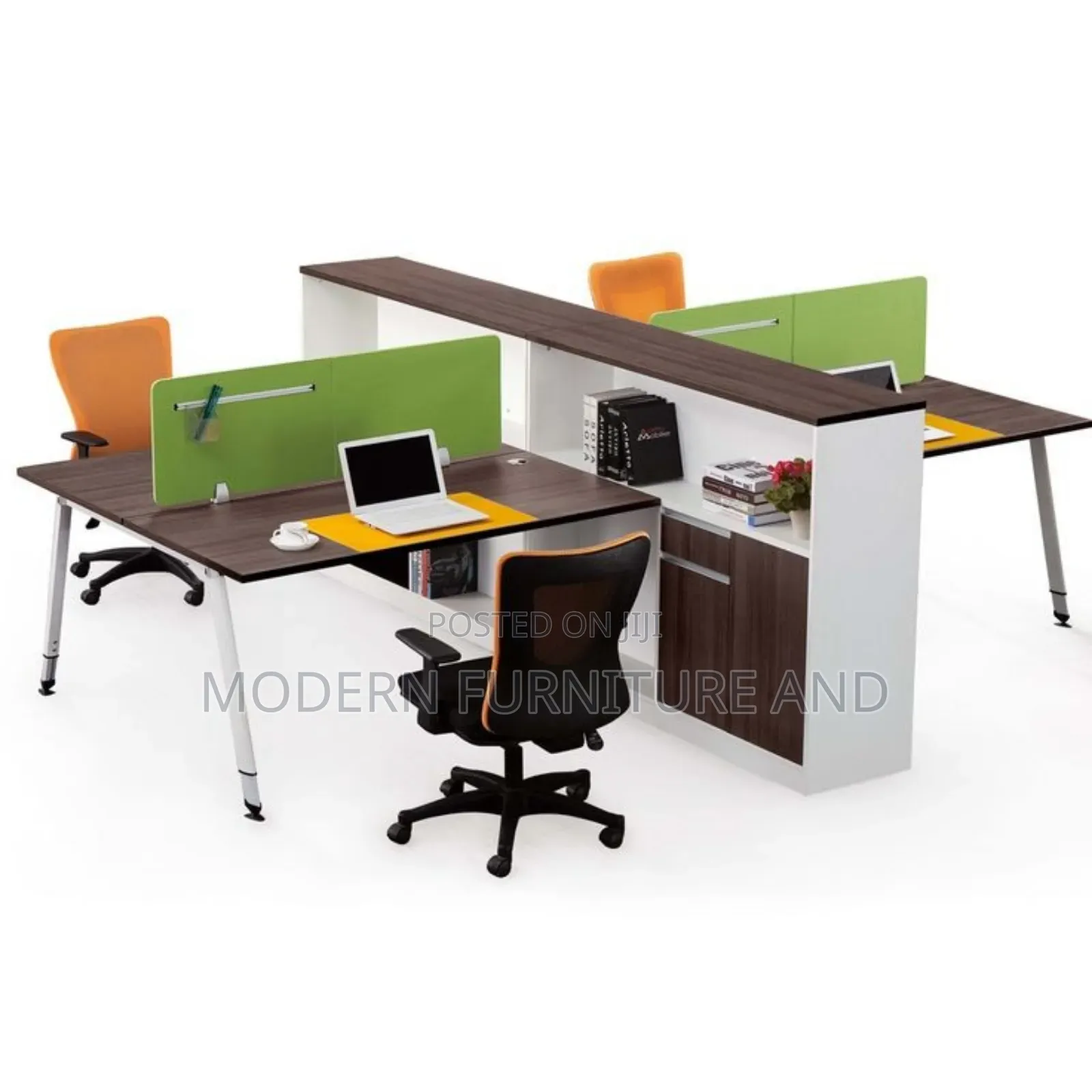 Stylish Working Station 4 Sits for Modern Sits