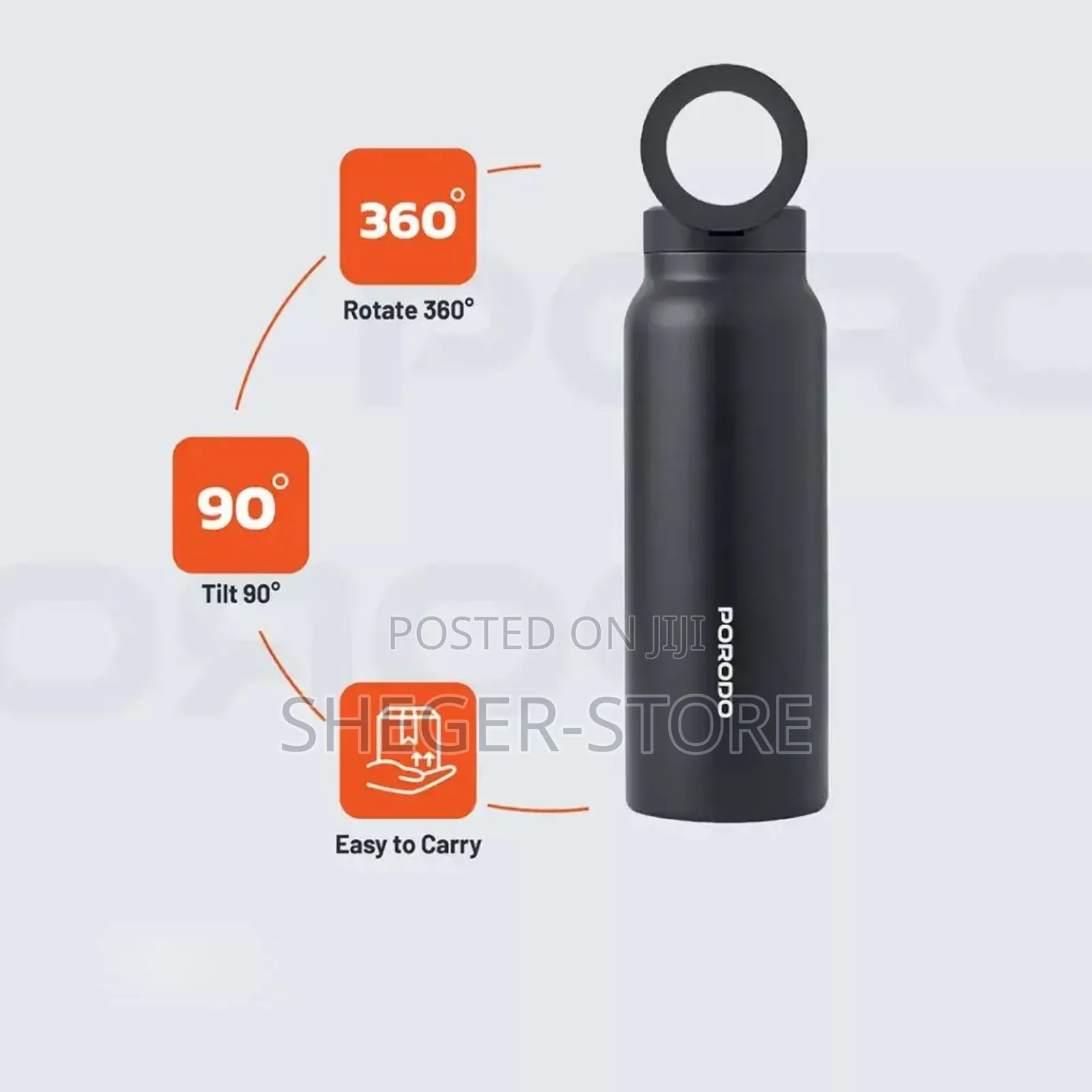 Porodo Magnetic Mount Water Bottle(Delivery Included)