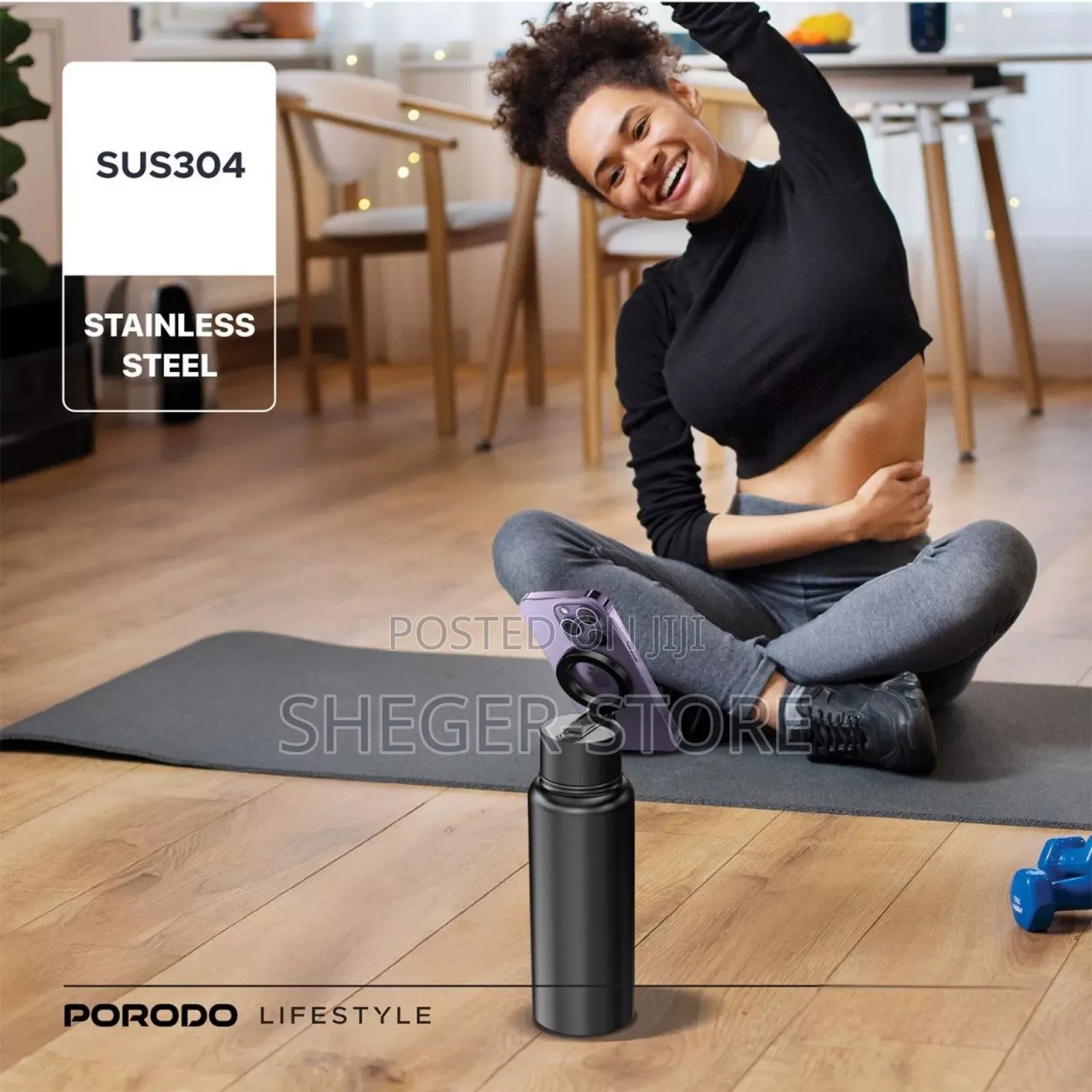 Porodo Magnetic Mount Water Bottle(Delivery Included)