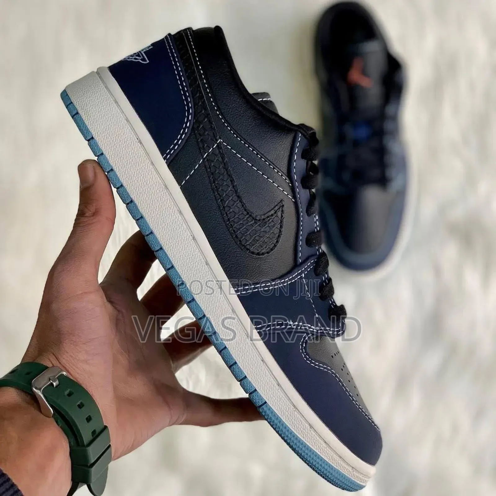 Nnike Air Jordan 1 Blue Black Master Quality Shoes