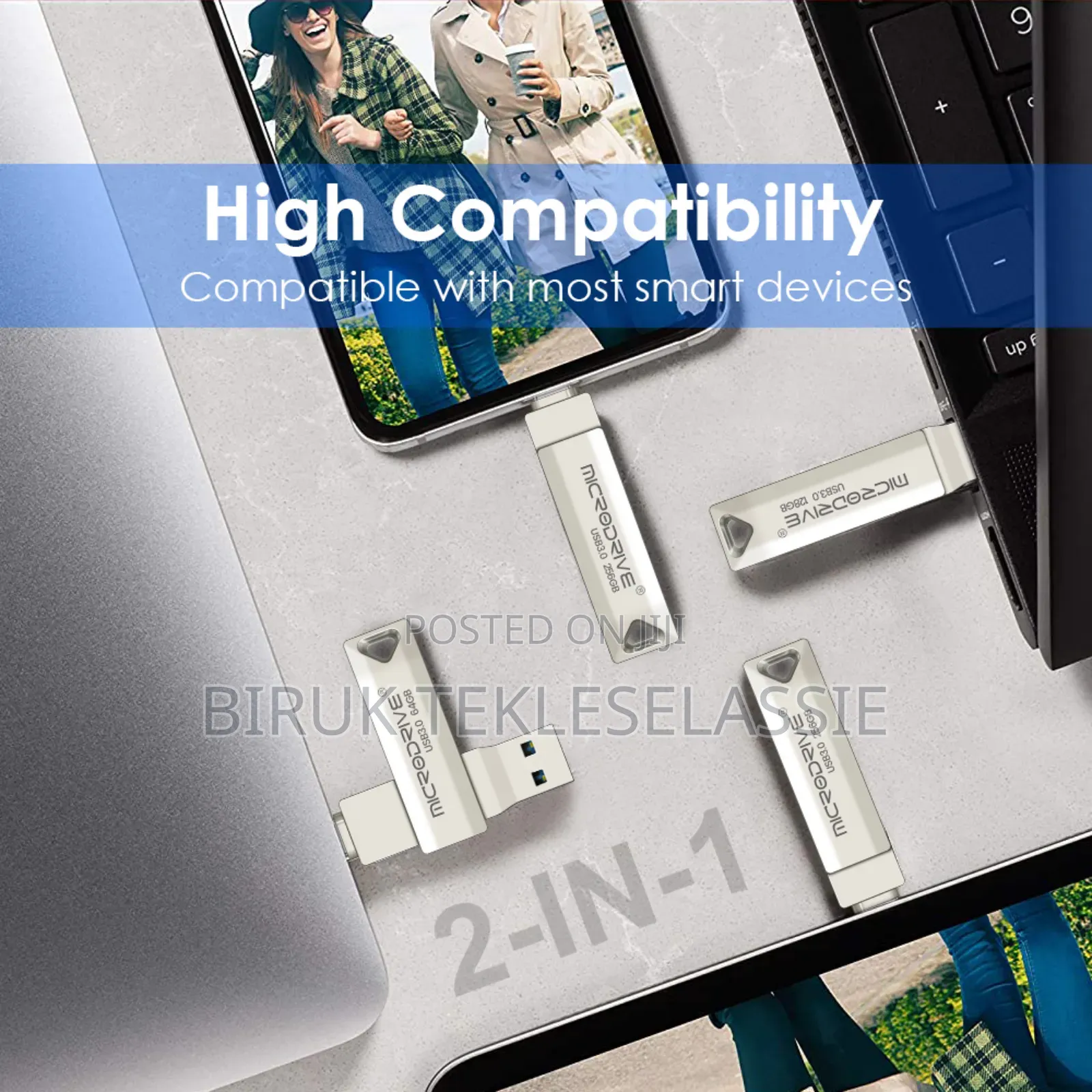 Microdrive 2 in 1 Type C Usb Flash Disk 128 Gb Flash Drive