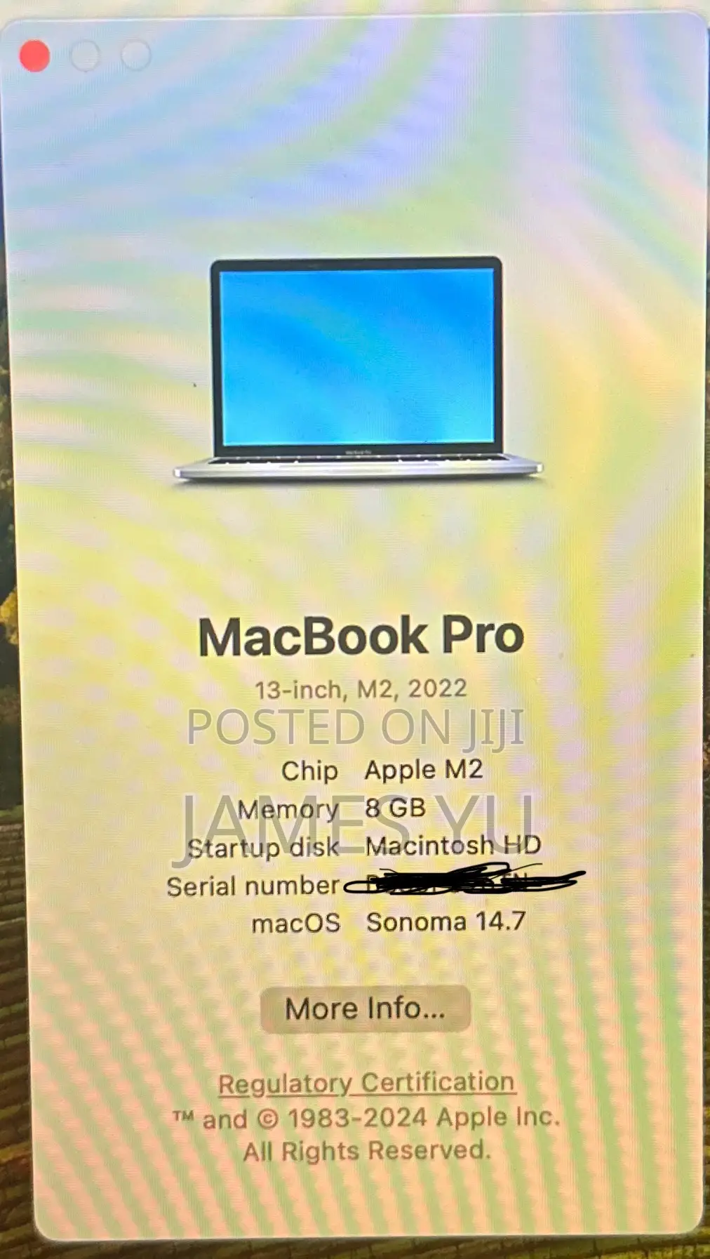 Laptop Apple MacBook Pro 2022 M2 8GB Apple M2 SSD 256GB