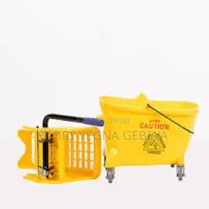 Photo - Baiyun Af08079 24l Yellow Mop Bucket With Wringer Trolley