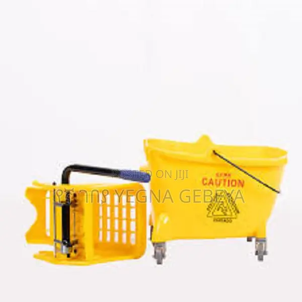 Baiyun Af08079 24l Yellow Mop Bucket With Wringer Trolley